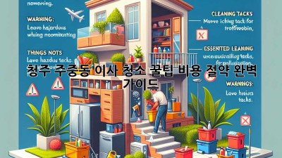 청주 주중동 이사 청소 꿀팁🍯 비용 절약 완벽 가이드